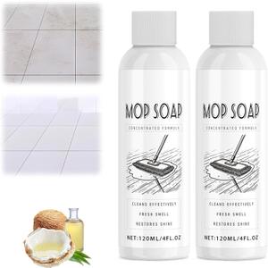 Mteawl Mop Soap for Floor Cleaning, 120ml Scented Mop Cleaner Soap, Scented Mop Soap Household Supplies Cleaner for Home, Kitchen, Floor 2 Pack