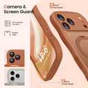 CAPRARO for iPhone 17 Pro Case with 360 Spin Magnetic Stand for Women, [Compatible with MagSafe] [Full Camera Protection] Cute Wave Translucent Matte Case for iPhone 17 Pro, Cosmic Orange