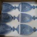 Pack of 12 Vintage Glass Goblets Glassware, 10 oz, Light Blue, standard