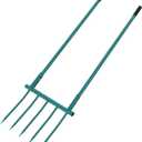Broadfork Garden Tool Heavy Duty 5 Tines 20 in Wide Broad Fork for Gardening, 55 inch Ergonomic U-Shaped Design Hand Tiller for Cultivating, Aerate Clay Soil for Farm (Green)