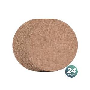 Burlap Round Placemats - 12" Diameter Burlap Circle Rustic Table Decorations, 48 PCs
