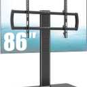 Universal TV Stand/Base Tabletop TV Stand with Wall Mount for 40 to 86 inch 5 Level Height Adjustable, Heavy Duty Tempered Glass Base, Holds up to 132lbs Screens, HT03B-003