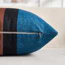 Rustic Pillow Covers Patchwork 18x18 Inch Pillow Case Cotton and Linen and Polyester Blue Black Red Farmhouse Accent Pillows for Couch Bedroom Sofa Living Room Set of 2