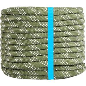 1/2 Inch 150ft Double Braided Polyester Arborist Rope, Heavy Duty Nylon Rope for Anchor, Tree Work, Cargo, Pulling, Sailing(Army Green)