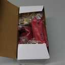 EBOOT 16 PCS Christmas Napkins and Ring Set 8 PCS Red Washable Napkins Cloth Fabric and 8 Christmas Rings Holder for Xmas Holiday Dinner Party Table Decoration(Gold Elk, Gold Snowflake)