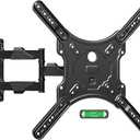 ELIVED TV Wall Mount for Most 26-60 Inch TVs, Swivel and Tilt Full Motion TV Mount with Single Stud Perfect Center Design, Wall Mount Bracket Max VESA 400x400mm, Corner Mount Holds up to 77 lbs.