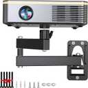 Universal Porjector Mount Foldable Wall Mount 1/4" Screw, Adjustable Tilt&Swivel Hanging Bracket Holder Wall Mount Hanger Rack Stand for Projector with Cable Ties (Black)