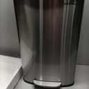 SONGMICS Kitchen Trash Can, 21 Gallon (80 L) Stainless Steel Garbage Can, with Stay-Open Lid and Step-on Pedal, Soft Closure, Tall, Large and Space-Saving, Silver and Black ULTB534E01