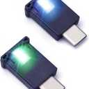 AOZITA Mini USB Type C LED RGB Light Brightness Adjustable 8 Color Changeable for Car, Laptop, Keyboard. Atmosphere Smart Type-C Night Lamp for Home Decoration (Quantity: 2)