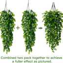 Sggvecsy 4 Pack Artificial Hanging Plants Fake Hanging Plant Faux Hanging Eucalyptus Plants UV Resistant Plastic Plants for Indoor Outdoor Room Wall Wedding Patio Porch Decor