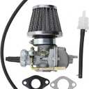 GOOFIT PZ16 Straight Head Carburetor with Air Filter Replacement for 50cc-125cc 4 Stroke ATVs CRF80 XR75 XR80 XR80R Dirt Bikes Go Kart