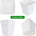 Square Planter Nursery Pots 5.2 Gallon Pots for Plants, Injection Molded Plastic Nursery Pots, Plant Container White 5.2 Gal 10-Pack