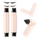 Foldable Eyeliner Stamp, 2pcs Gel Eyeliner Stamp Pen Set, Waterproof Eyeliners Tool, Smudge Proof Eyeliners Pen for Beginners (Black&Brown)