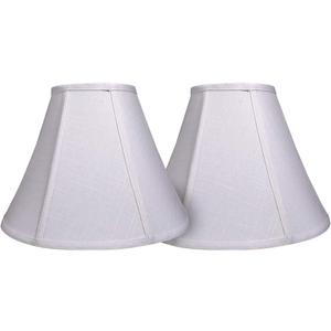 TOOTOO STAR Double White Lamp Shade Set of 2, Large Bell Lampshade for Floor Light and Table Lamp 6x14x10 inch, DIY Fabric Natural Linen Hand Crafted, Spider (White, 6x14x10 inch)