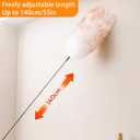 Kaxich Extendable Lambswool Duster 30-55 Inch with Duster Head Replacement, Feather Duster for Cleaning Fans, Ceiling, Light, Bookshelf, Office, Home, 140cm/55 inches