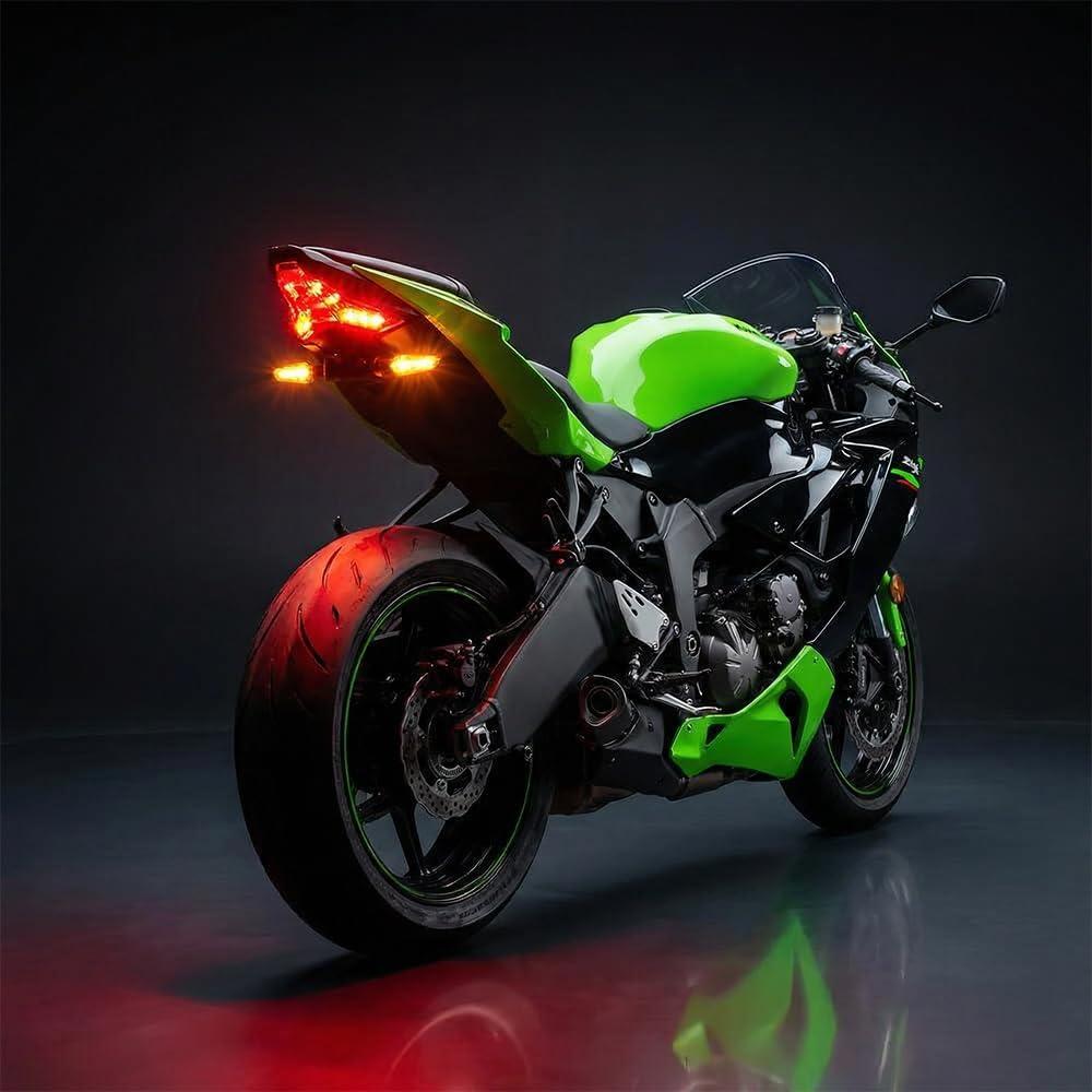 2024 ZX6R LED Tail Brake Light For Ninja ZX10R ZX4R ZX25R 2023 Motorcycle Integrated Turn Signal Light Taillight Stop Lamp