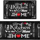 Kitchen Mats for Floor 2 Piece Set,Farmhouse Kitchen Rug Vintage Style Theme Decor,Absorbent Washable Non-Slip Floor Mats 17x30+17x47 Inches