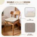 D-Shaped Chair Cushions, 4" Thick Dining Chair Pads Machine-Washable, Seat Cushions for Chair 18" x 18", Set of 4 18-Beige-4