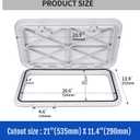 smartmarine 24"x14" Marine Boat Deck Hatch Cover,Boat Access Hatch & Lid, 2pcs Hatch Handles Lock.Black/White