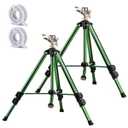 Pattiumo 2 Pack Lawn Sprinklers for Yard - 360° Tripod Sprinklers for Yard Large Area - Heavy Duty with 3/4 Inch Connector and Extension Legs - Flip Locks