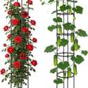 Garden Obelisk Trellis for Climbing Plants Outdoor, 6.3 ft Tall Trellis for Roses Clematis Jasmine Ivy Flower Light Climbing Vines Potted Plant Support, Patio, Yard, Black, 1PC