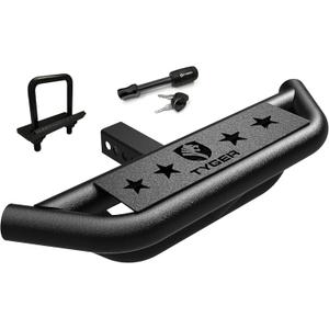 Tyger Auto TG-HS8U81238 Hitch Armor Compatible with Vehicles with 2" Hitch Receiver | Textured Black | Hitch Step | Rear Bumper Guard Protector | with Pin Lock and Stabilizer