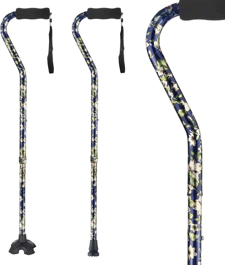 Elegant Walking Cane for Women, Foldable & Adjustable Cane for Seniors with Self-Standing Tip | Lightweight Mobility Aid for Stability & Balance Support 