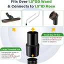 1 Pack Vacuum Threaded Hose Cuff, Press Fit Over 1.5" OD Wand & Fits 1.5" ID Threaded Hose, Compatible with Cen-Tec 65555 and ProTeam 1.5" OD Aluminum Wand, Vacuum Cleaner Connector