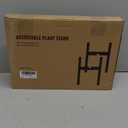 MUDEELA Plant Stand for Indoor Plants: Adjustable Width Fits 812 Inch Pots - Mid Century Modern Bamboo Plant Stand - 14.5 Inch Single Tier Small Floor Plant Holder, Dark Brown, 1 Pack (Without Pot)