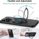 BENKS ArmorPop Magnetic Phone Grip & Stand for MagSafe, 360 Rotation Adjustable Phone Ring Holder for iPhone 17/16/15/14/13/12 Series, Durable Kevlar Design