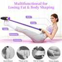 Pedal Resistance Bands with Handles, Upgrade 6-Tubes Manual Tension Training Pedal, Natural Rubber Foot Pedal Resistance Bands, Multifunction Fitness Bands for Abdomen, Waist, Arm, Leg (Purple)