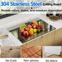 304 Stainless Cutting Board with Lip, 31.5" x 22.8" Steel Cutting board