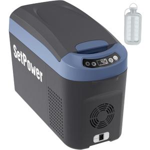 Setpower AB15 12 Volt Refrigerator,16 Quart(15L) Electric Cooler,Portable Car Refrigerator RV Fridge,12v Cooler for Camping, Travel, RV, Vehicles, MPV, SUV, Van, Blue 