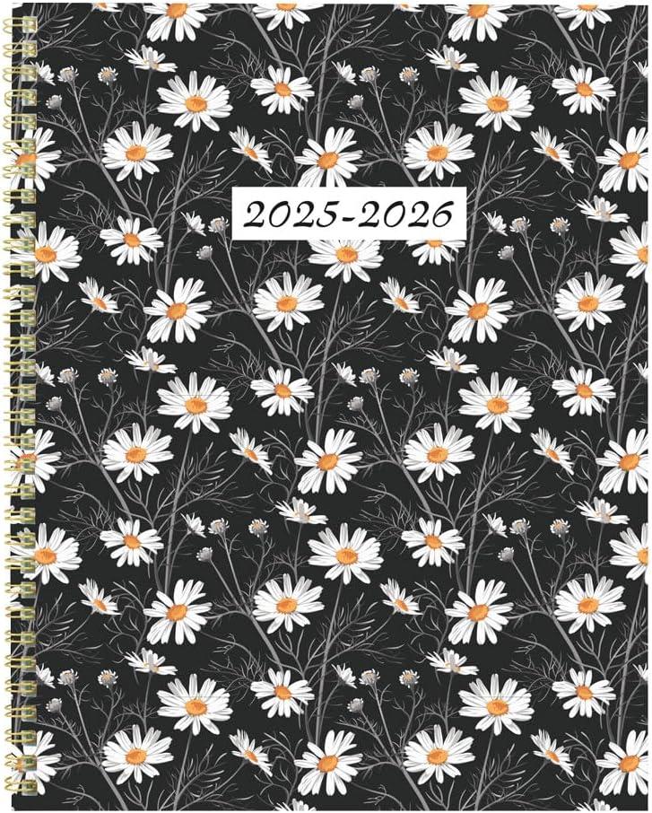 Blueline Essential Academic Monthly Planner, 14 Months, July 2025 to August 2026, Twin-Wire Binding, Poly Cover, 11" x 8.5", Blossom Design, White (CA714PG.01-26)