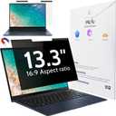 Magnetic Laptop Privacy Screen 13.3 Inch for 16:9 Computer Monitor, 13" Removable Anti Glare Protector Blue Light Filter Shield Compatible with Lenovo Hp Dell Acer Asus Thinkpad Envy Xps