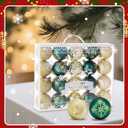 Christmas Tree Decoration Ball Set - 20 Pieces of shatterproof Multi-Colored Christmas Tree Decorations, 2.36 inches Hanging Balls, Festive Party use (Golden+Green)