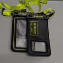 Pelican 2 Pack Marine - IP68 Waterproof Phone Pouch (Regular Size) Floating Waterproof Phone Case - Beach Cruise Ship Travel Essentials - Works w/All Phones - Detachable Lanyard - Black/Hi-Vis Yellow