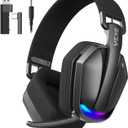EKSA 2.4GHz Wireless Gaming Headset for PS5/PS4, PC, Switch, Mac, Bluetooth 5.4 Gaming Headphones with Noise Cancelling Microphone, 169g Ultralight, RGB, Type-C, 35H Battery, Wired Computer Headphones