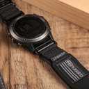 Compatible With Garmin Watch Band, Super Rugged Nylon Sports Strap With Woven Loop Design, For Fenix/Forerunner/Approach/MARQ/Quatix/D2 Series Tough Replacement Band For Men (20MM / Small (6.4'' to 7.4''), Black)