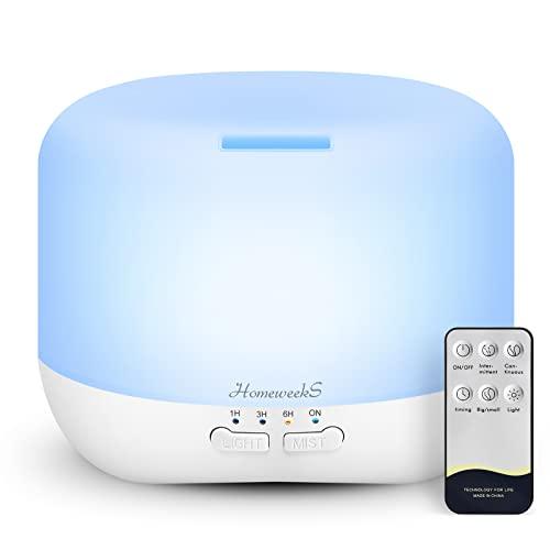 Aromatherapy Essential Oil Diffuser for Room: Air Humidifier Aroma Scent Cool Mist Colorful Lights Cute Small Large Waterless Auto Off Ultrasonic Diffusers for Home Bedroom White (300ml)