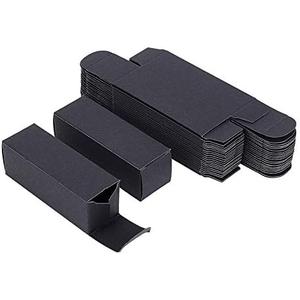 BENECREAT 50 Pack 3.4x1x1 inch Black Kraft Paper Lipstick Box Lip Balm Kraft Box for Birthday Festival, Wedding Valentine's Day, Festival Gift Packaging