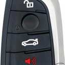 4 Buttons Replacement Key Fob Cover fit for BMW X1 X2 X3 X5 X6 M5 M6 M40i X5M 1 2 5 6 7 Series 530i 320 325I Keyless Entry Key Fob Shell (Black)