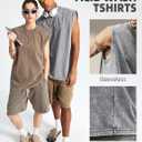 Arssm Sleeveless Shirts for Men Tank Tops Cotton Acid Wash Tees Muscle Workout Running Tank Tops (Beige, L)