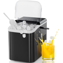 Sweetcrispy Auto-Cleaning 26.5 lb Ice Per day Portable/Countertop 2 Sizes Bullet Ice Maker ( Black )