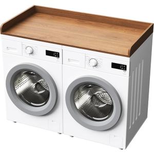 Washer Dryer Countertop, 27.5" x 54" Washer and Dryer Covers for the Top Laundry Machine Topper for WasherDryer Wood Countertop for Laundry Room Organization and Storage(Retro Brown)