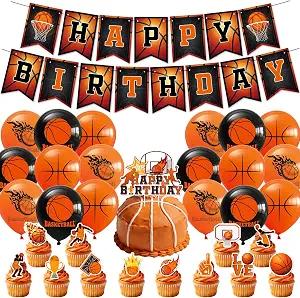46PCS Basketball Birthday Party Decorations,Banner,Balloons Cake,Cupcake Toppers.Universal Basketball Theme Birthday Party Supplies,Basketball Birthday Decorations Sports Party Decorations.