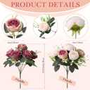 Geosar 16 Bundles Artificial Peonies Flowers Fake Silk Peony Bouquet Faux Peonies Flowers Bulk for Decoration Vase Floral Arrangements Wedding Party Table (Dusty Pink,Dusty Rose)