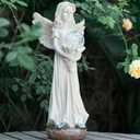 Angel Statue for Garden - 16.3 inches Guardian Solar Garden Statues with Solar Lights, Angel Figurines Gardening Gifts for Mother Grandma Lawn Outdoor Ornaments Figurines for Outdoor Decor