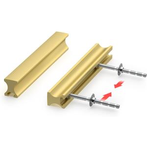 homdiy 10 Pack Adjustable Brushed Brass Cabinet Pulls 1" to 4" (25-102mm) Adjustable Hole Distance Drawer Pulls