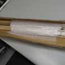 8FT acrylic curtain rod set for 96"windows, 1 1/2" diameter clear acrylic curtain rod with twenty curtain rings. Three gold yellow wall mounted brackets. Modern & clear look.